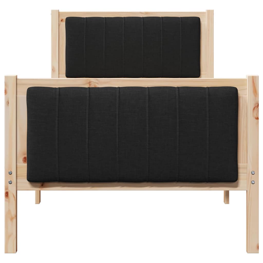 Sengestel Brun og sort 75 x 190 cm Massivt fyrretræ