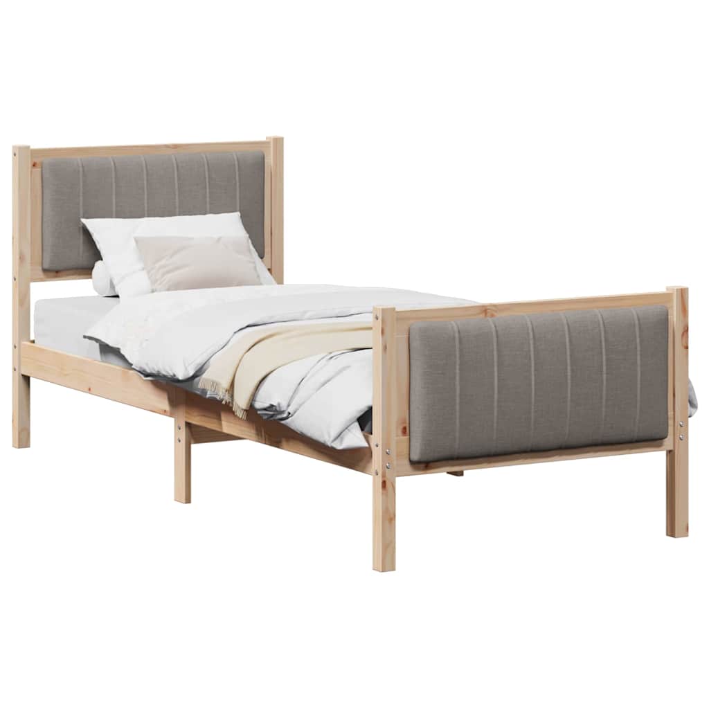 Sengestel Brun og taupe 75 x 190 cm Massivt fyrretræ