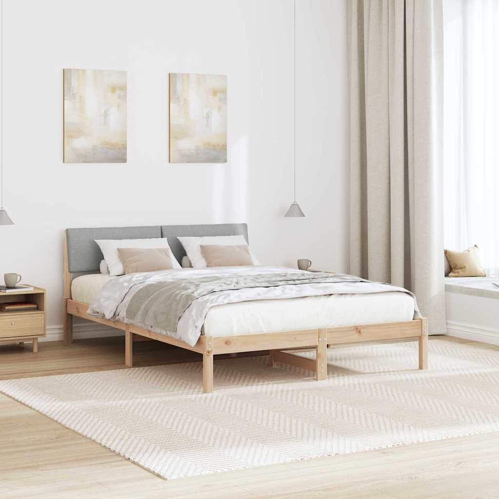 Sengestel Brun og lys grå 160 x 200 cm Massivt fyrretræ