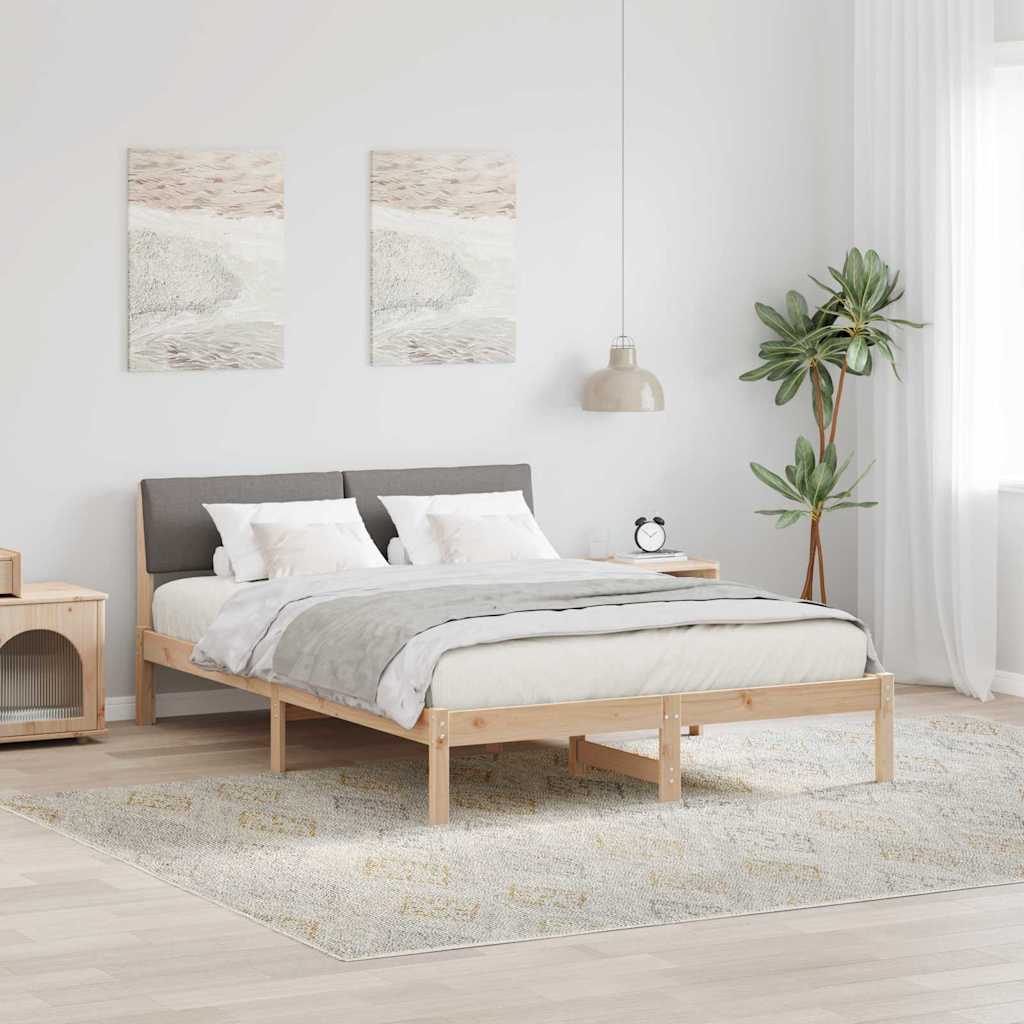 Sengestel Brun og taupe 160 x 200 cm Massivt fyrretræ