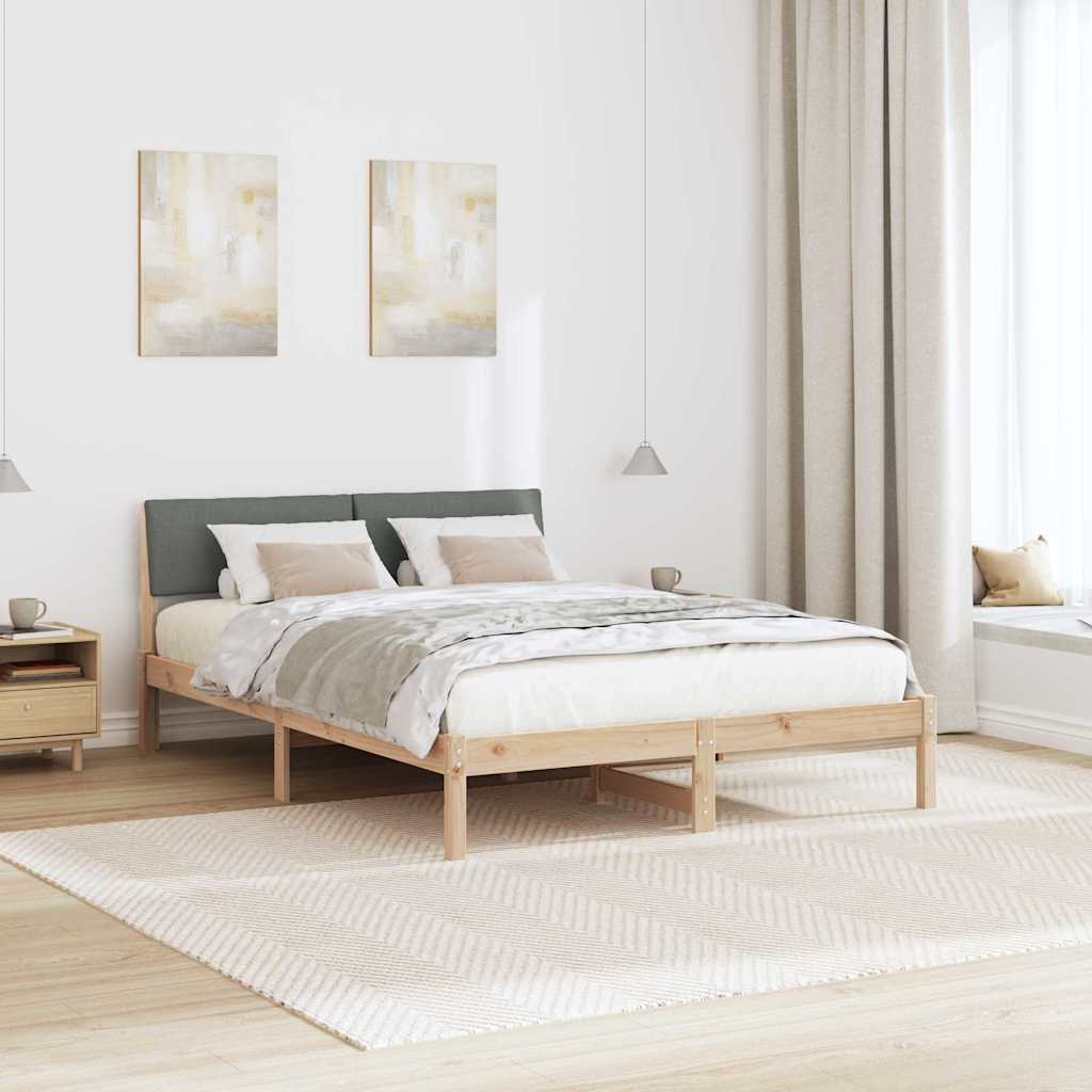 Sengestel brun og mørkegrå 150 x 200 cm Massivt fyrretræ