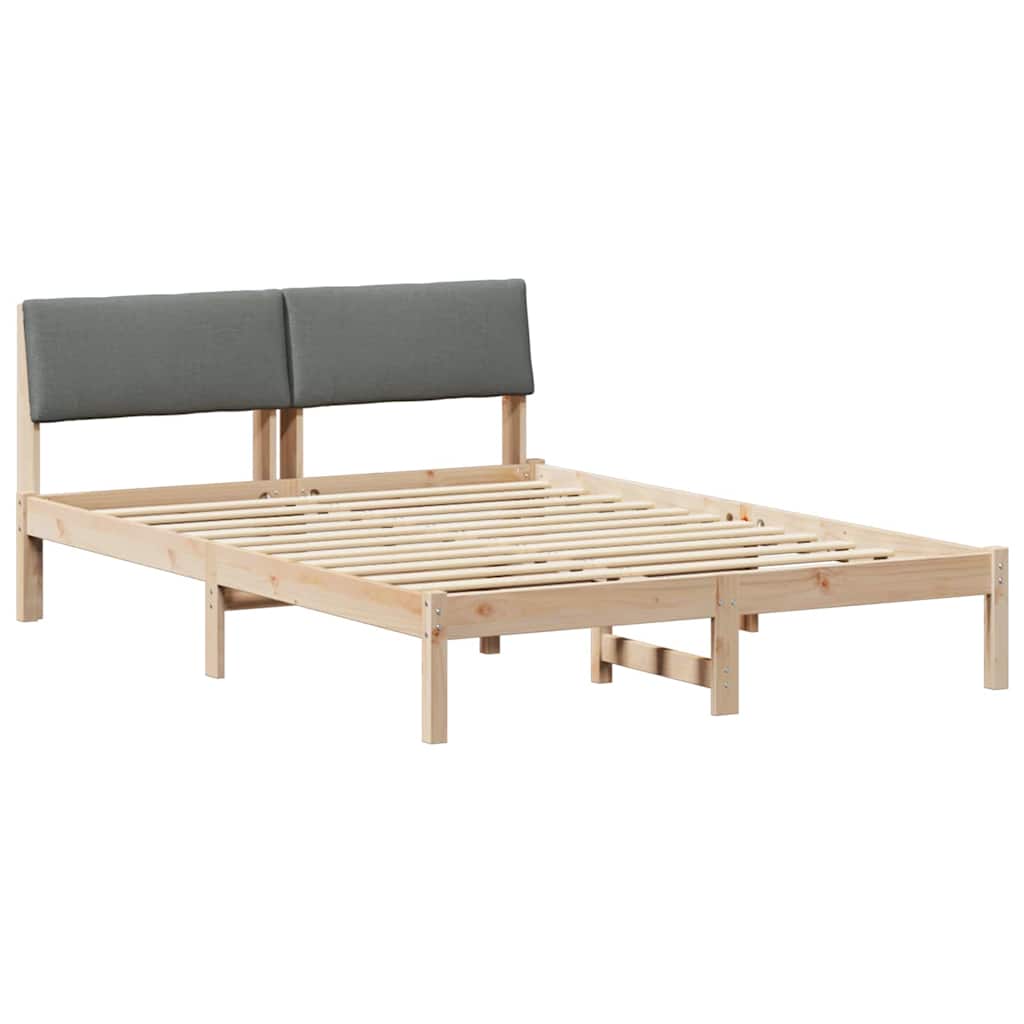 Sengestel brun og mørkegrå 150 x 200 cm Massivt fyrretræ
