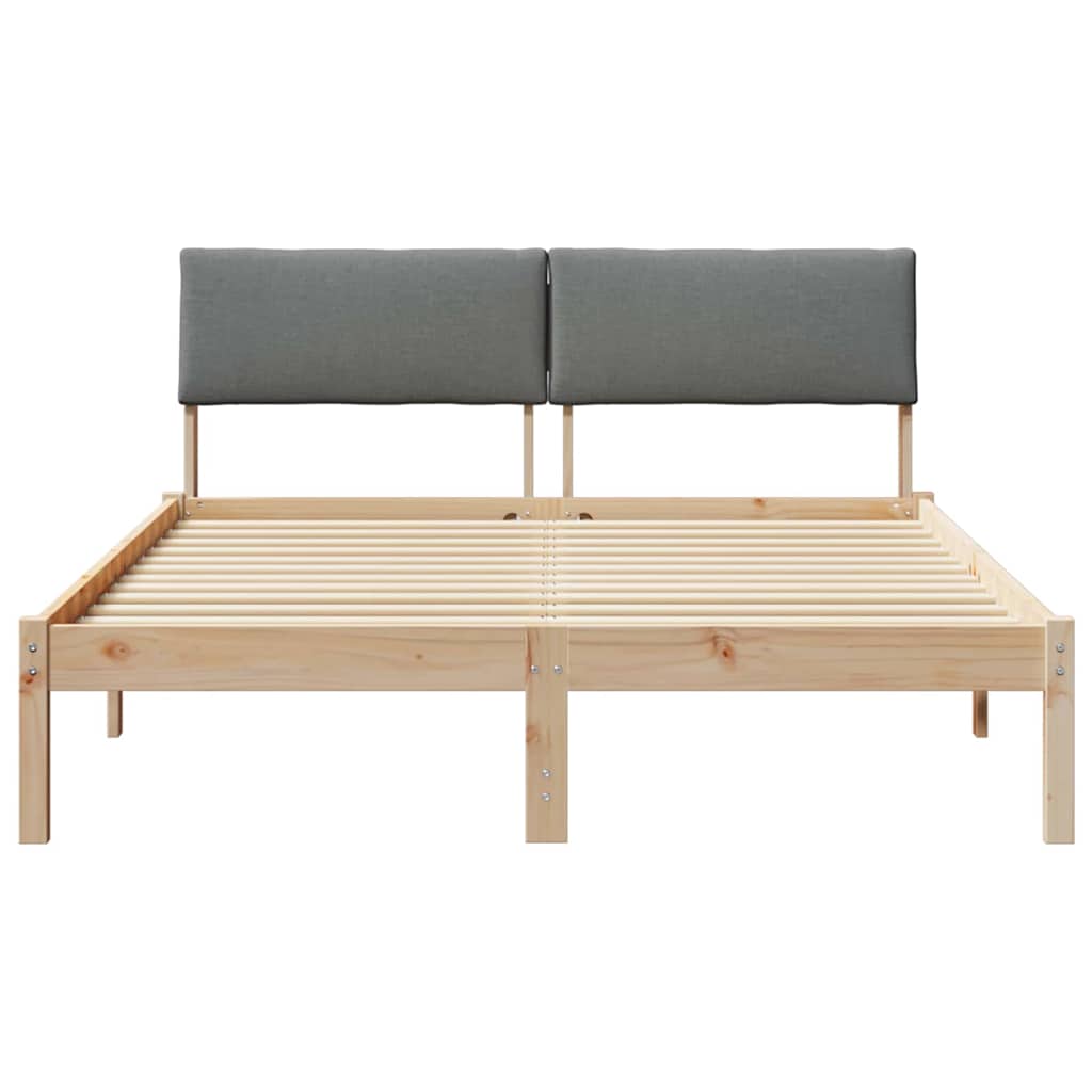 Sengestel brun og mørkegrå 150 x 200 cm Massivt fyrretræ