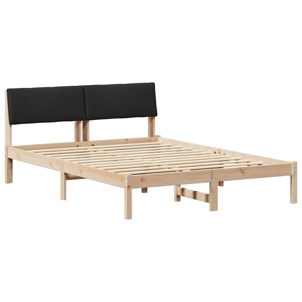Sengestel Brun og sort 150 x 200 cm Massivt fyrretræ