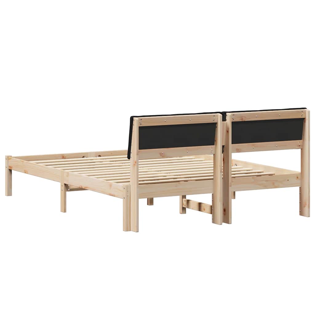 Sengestel Brun og sort 150 x 200 cm Massivt fyrretræ