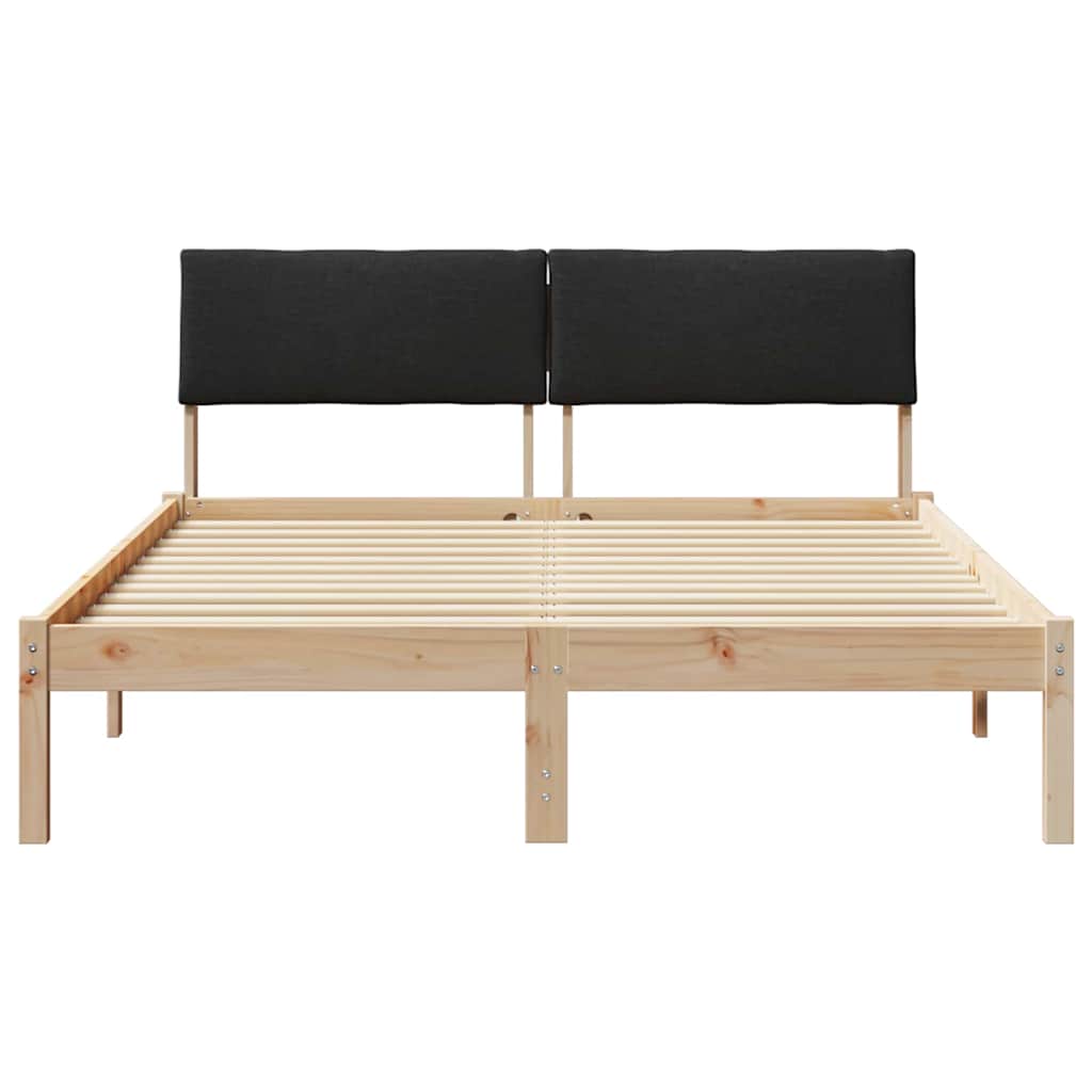 Sengestel Brun og sort 150 x 200 cm Massivt fyrretræ