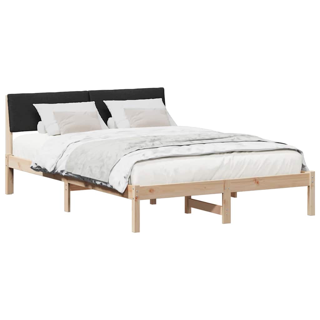 Sengestel Brun og sort 150 x 200 cm Massivt fyrretræ