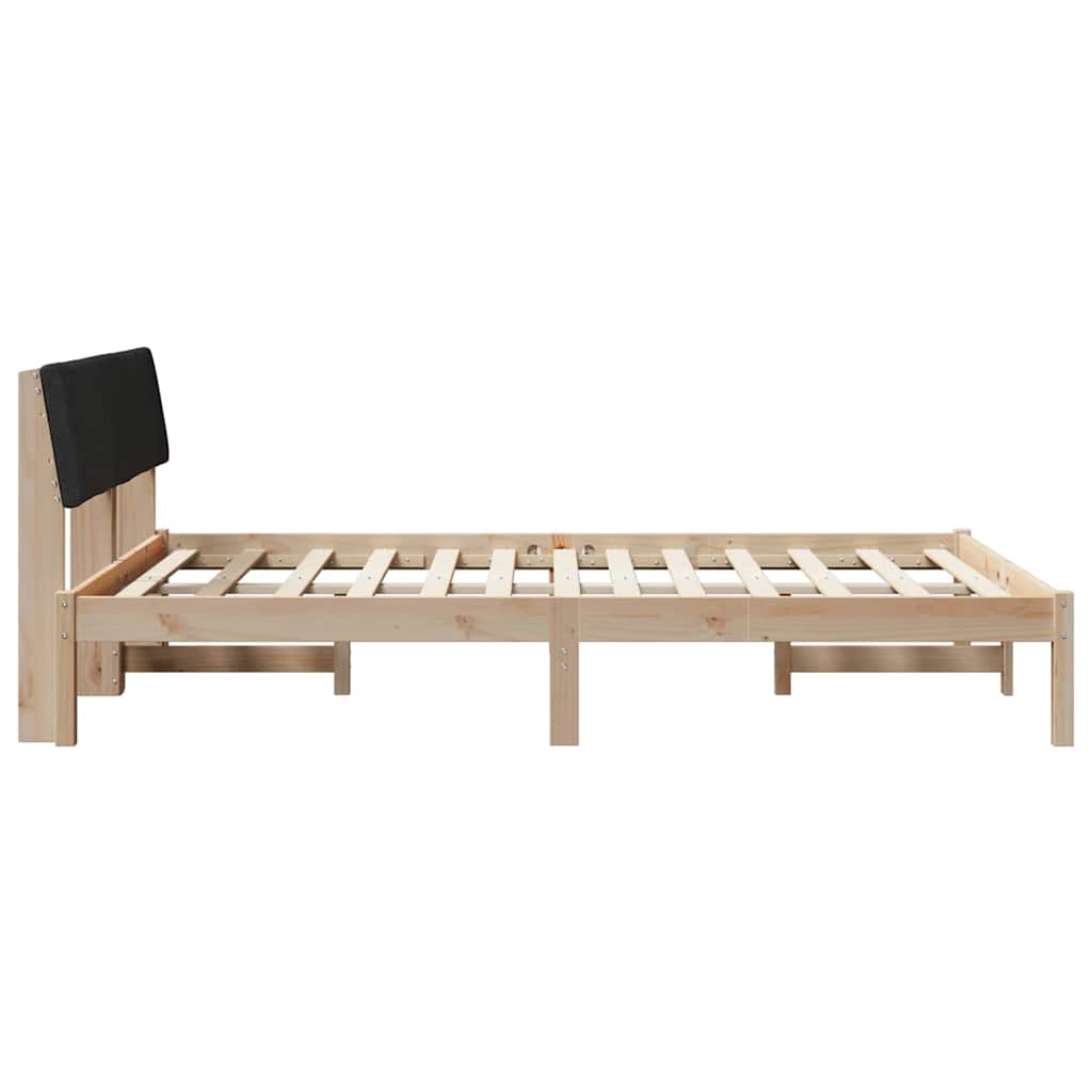 Sengestel Brun og sort 150 x 200 cm Massivt fyrretræ