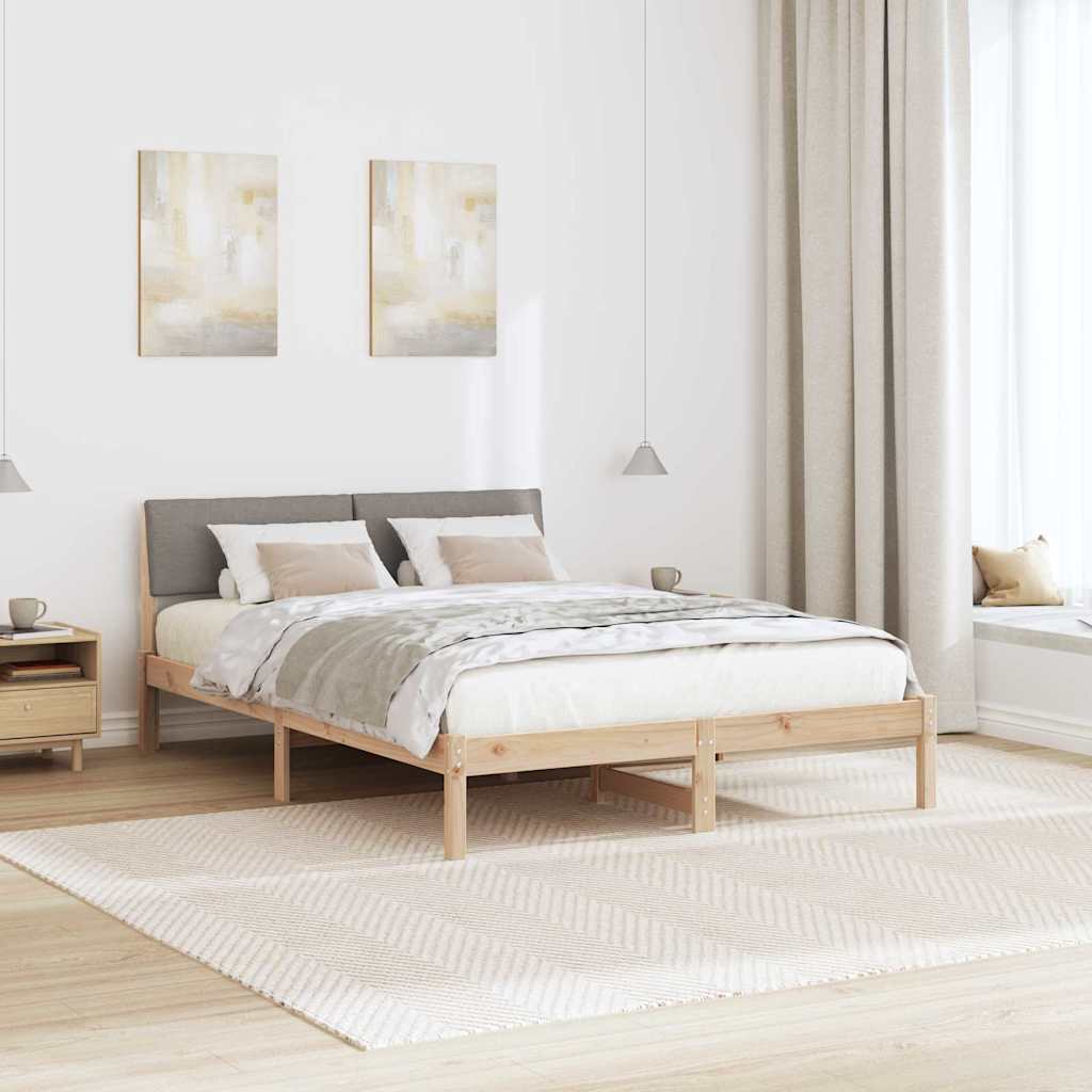 Sengestel Brun og taupe 150 x 200 cm Massivt fyrretræ