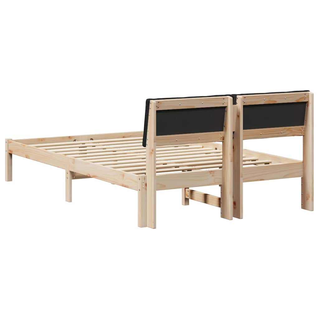 Sengestel Brun og sort 120 x 200 cm Massivt fyrretræ