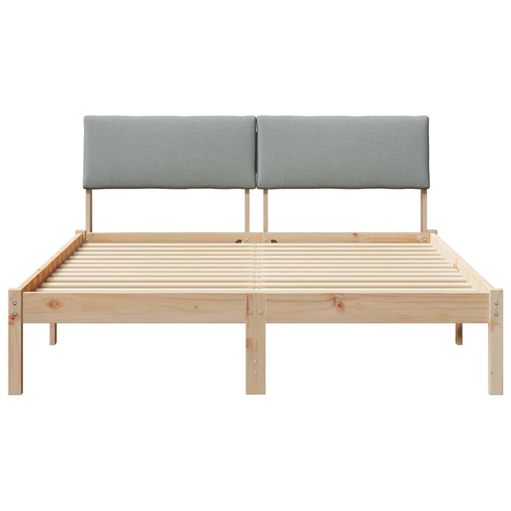 Sengestel Brun og lys grå 135 x 190 cm Massivt fyrretræ
