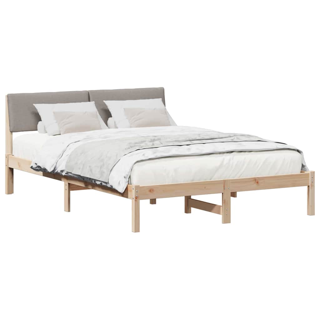 Sengestel Brun og taupe 135 x 190 cm Massivt fyrretræ