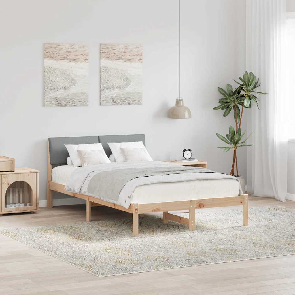Sengestel Brun og lys grå 120 x 190 cm Massivt fyrretræ