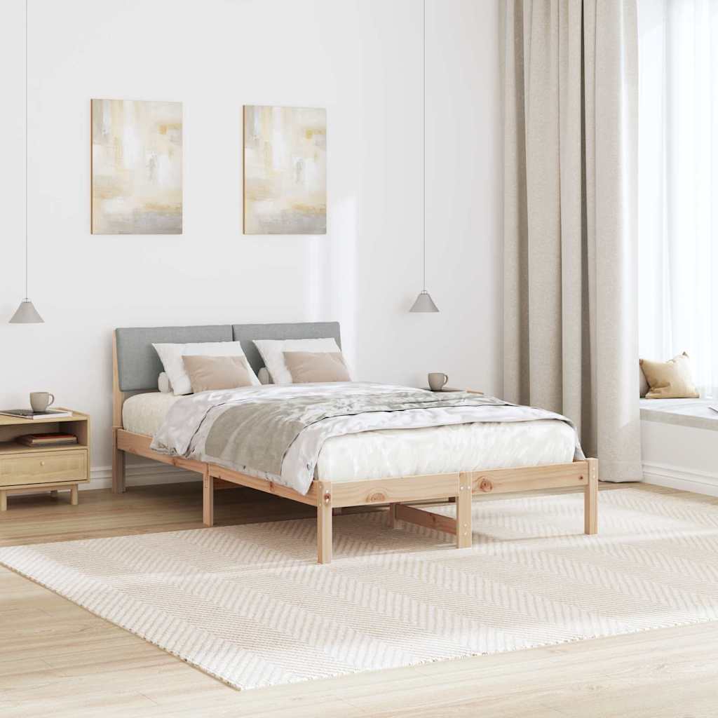 Sengestel Brun og lys grå 120 x 190 cm Massivt fyrretræ