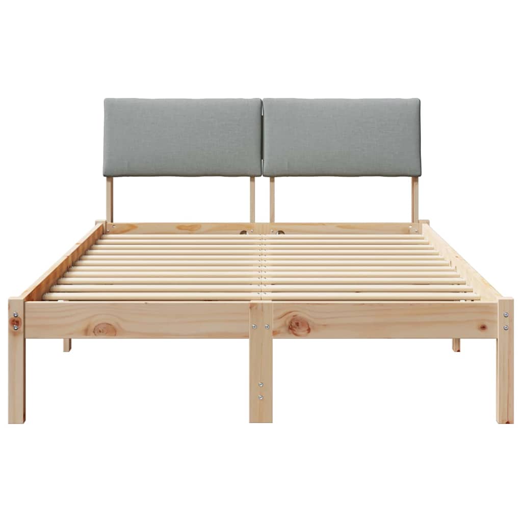 Sengestel Brun og lys grå 120 x 190 cm Massivt fyrretræ