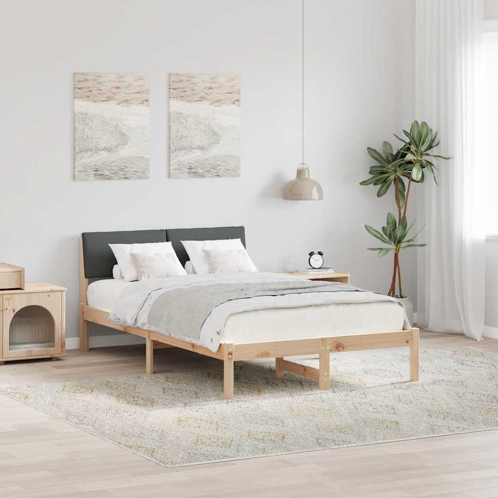 Sengestel brun og mørkegrå 120 x 190 cm Massivt fyrretræ