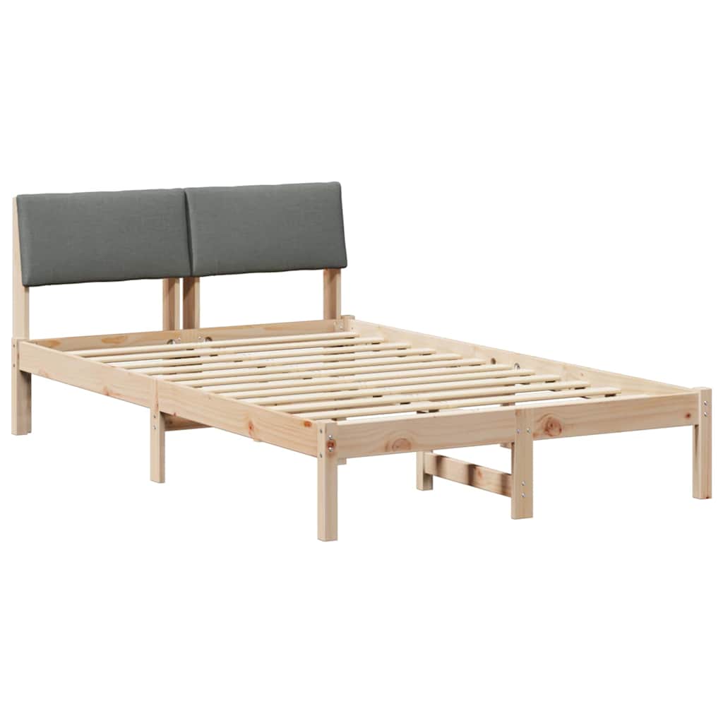 Sengestel brun og mørkegrå 120 x 190 cm Massivt fyrretræ