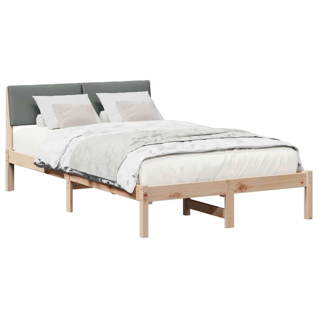 Sengestel brun og mørkegrå 120 x 190 cm Massivt fyrretræ