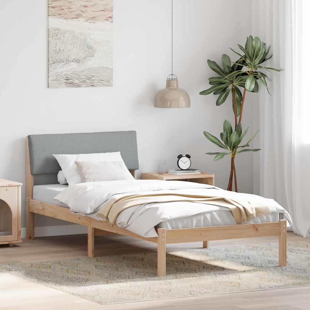 Sengestel Brun og lys grå 100 x 200 cm Massivt fyrretræ