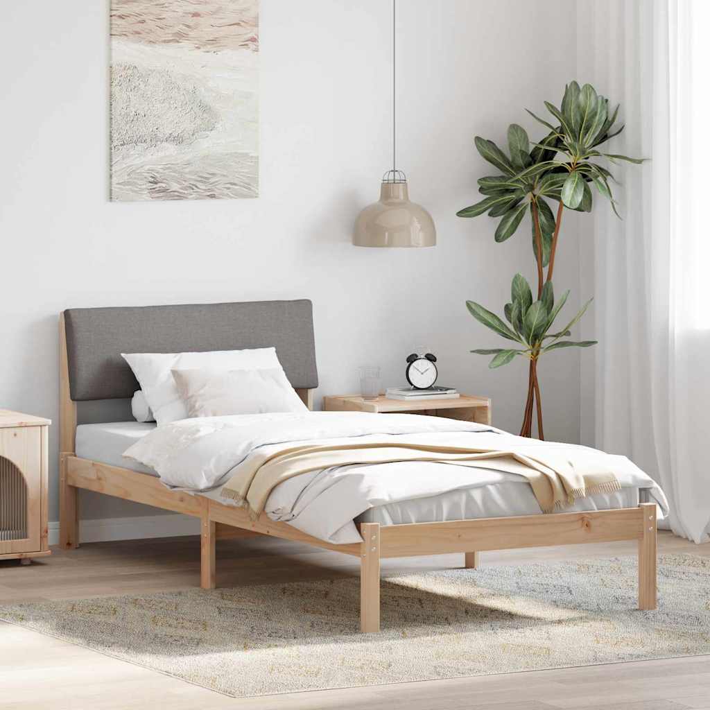 Sengestel Brun og taupe 100 x 200 cm Massivt fyrretræ
