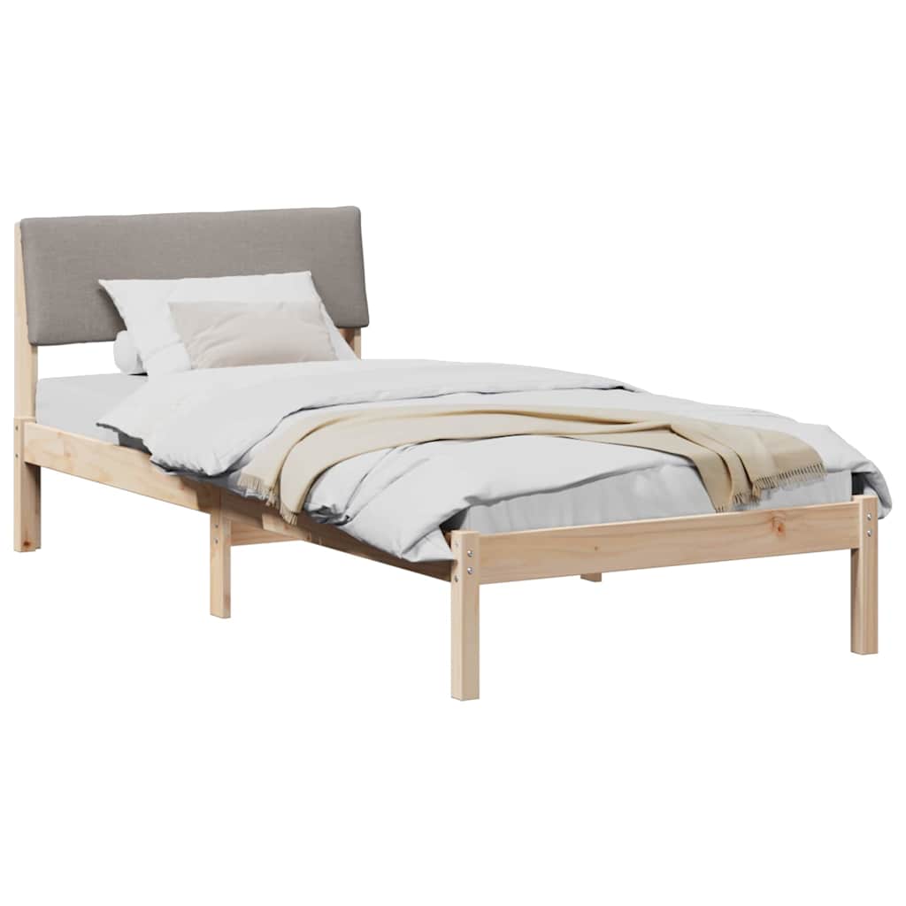 Sengestel Brun og taupe 100 x 200 cm Massivt fyrretræ