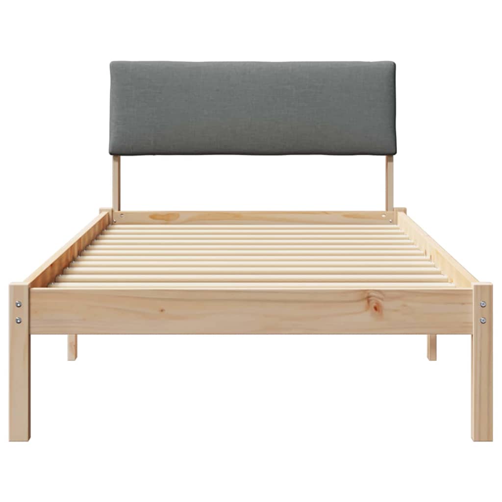 Sengestel brun og mørkegrå 90 x 200 cm Massivt fyrretræ