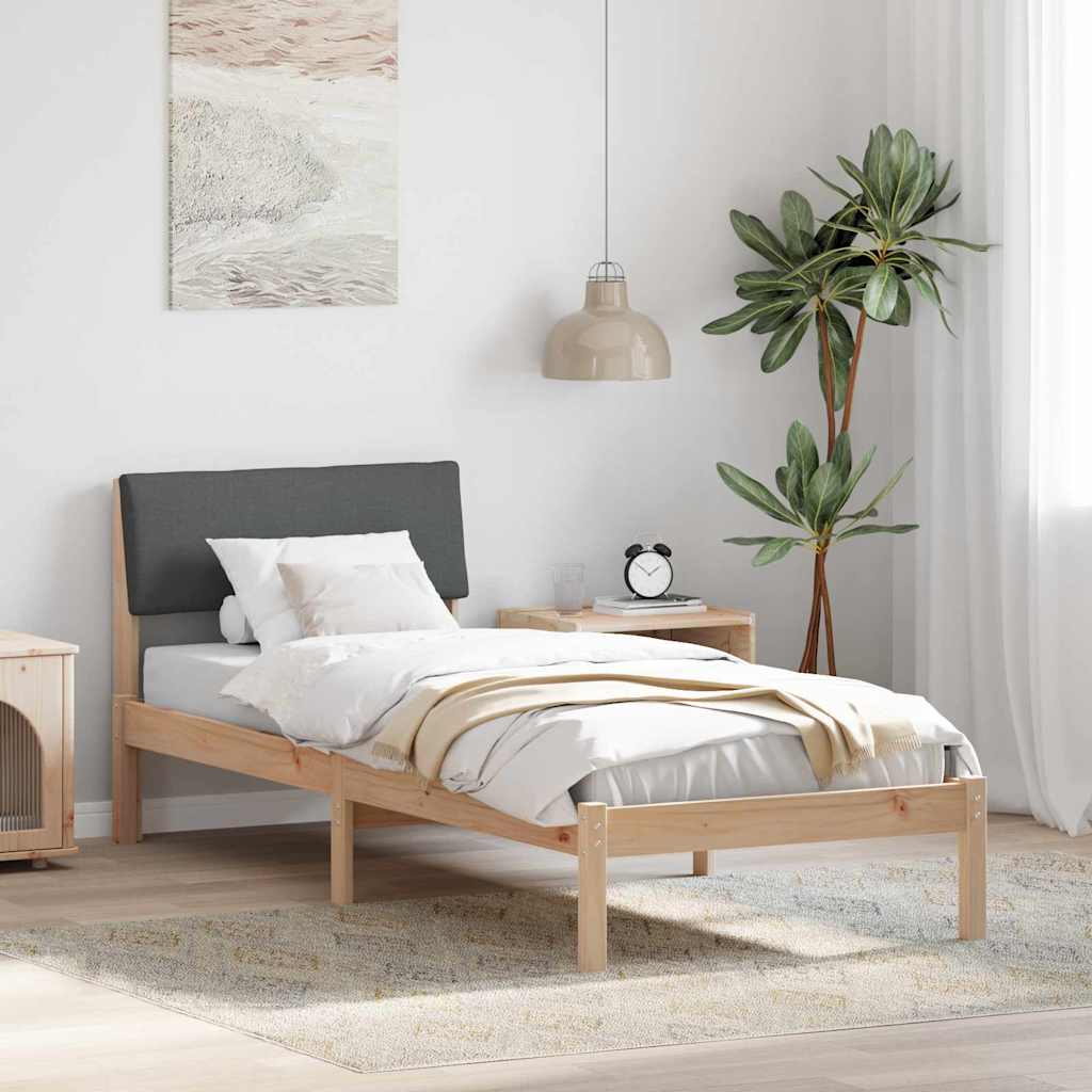 Sengestel brun og mørkegrå 80 x 200 cm Massivt fyrretræ