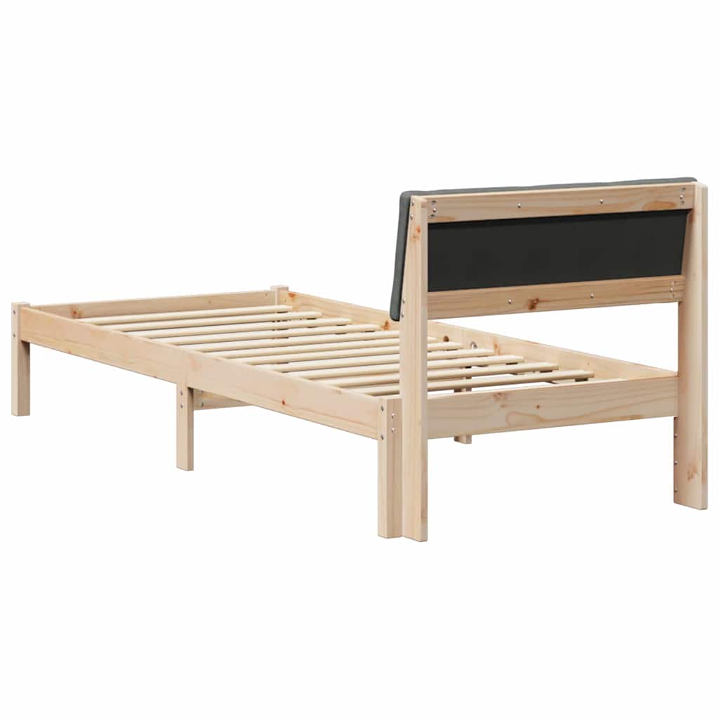 Sengestel brun og mørkegrå 80 x 200 cm Massivt fyrretræ