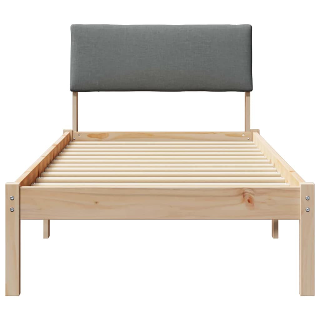 Sengestel brun og mørkegrå 80 x 200 cm Massivt fyrretræ