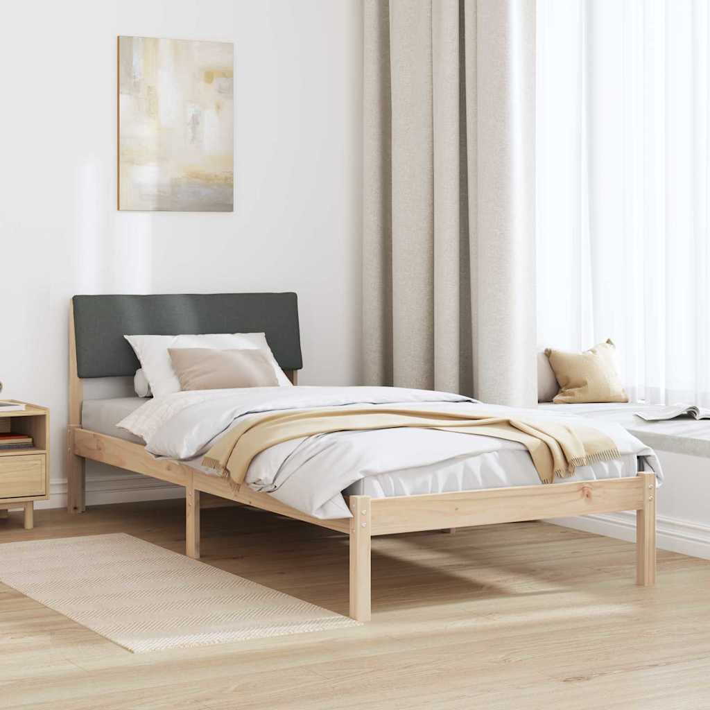 Sengestel brun og mørkegrå 90 x 190 cm Massivt fyrretræ