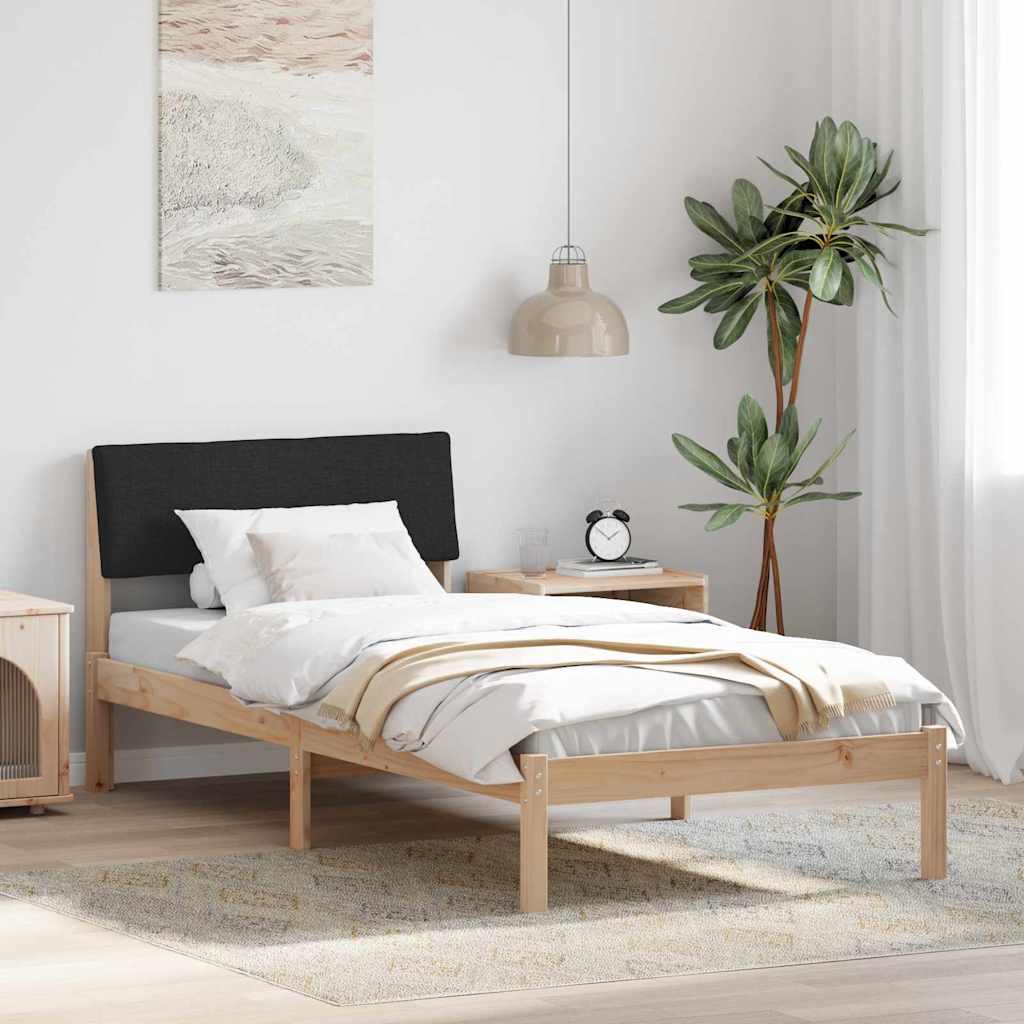 Sengestel Brun og sort 90 x 190 cm Massivt fyrretræ
