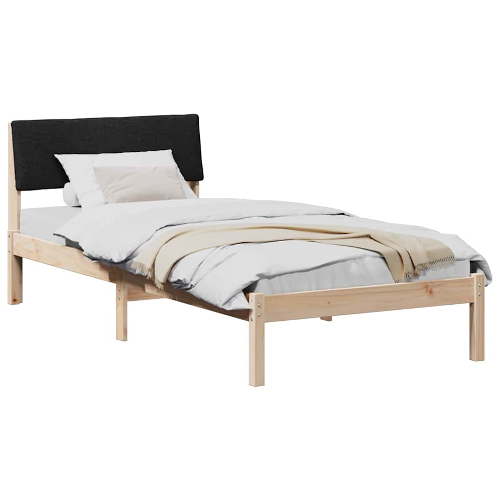 Sengestel Brun og sort 90 x 190 cm Massivt fyrretræ
