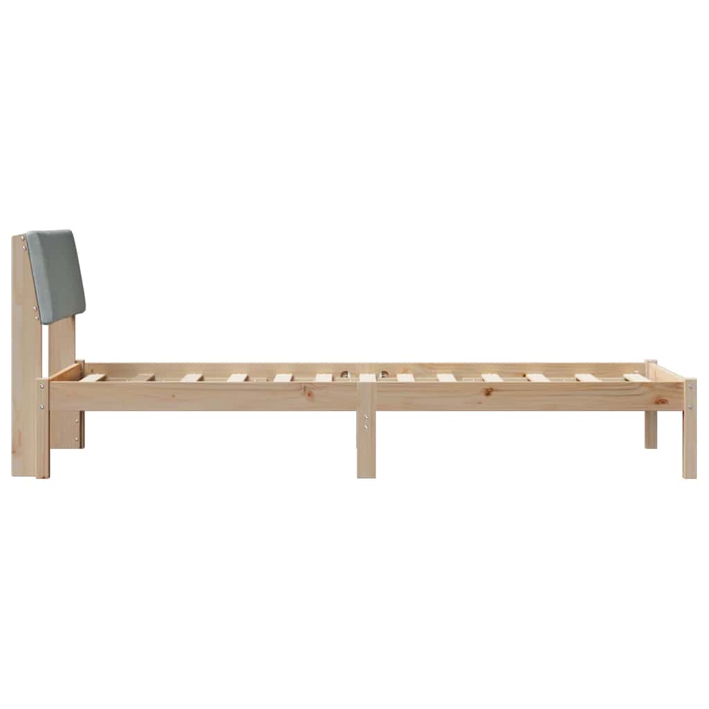 Sengestel Brun og lys grå 75 x 190 cm Massivt fyrretræ