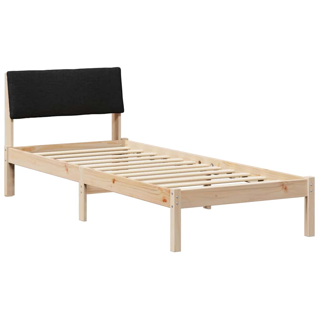 Sengestel Brun og sort 75 x 190 cm Massivt fyrretræ