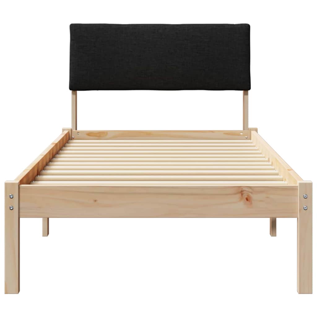 Sengestel Brun og sort 75 x 190 cm Massivt fyrretræ