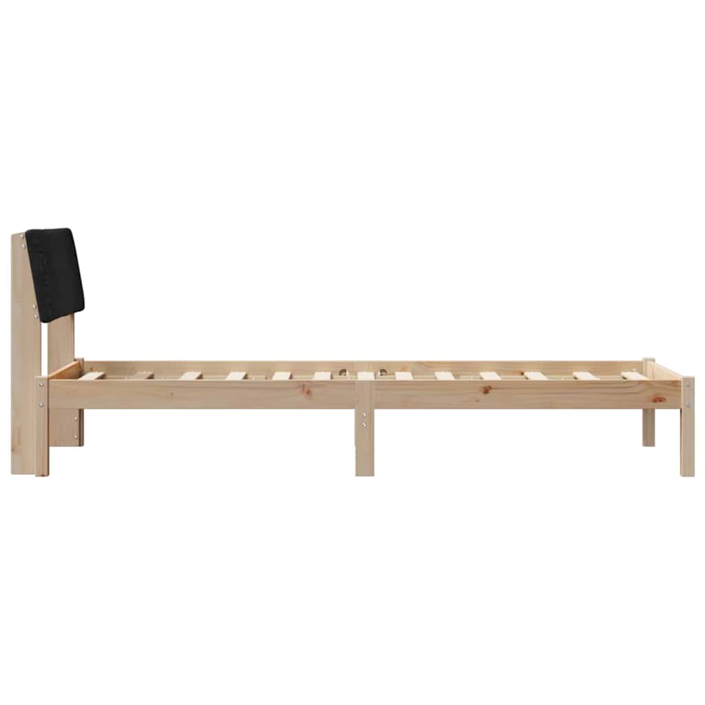 Sengestel Brun og sort 75 x 190 cm Massivt fyrretræ