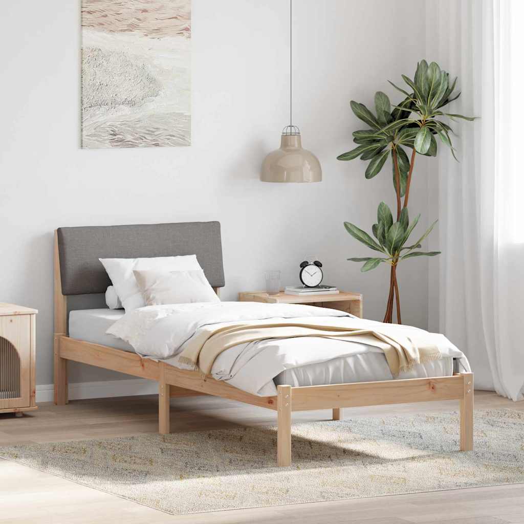 Sengestel Brun og taupe 75 x 190 cm Massivt fyrretræ