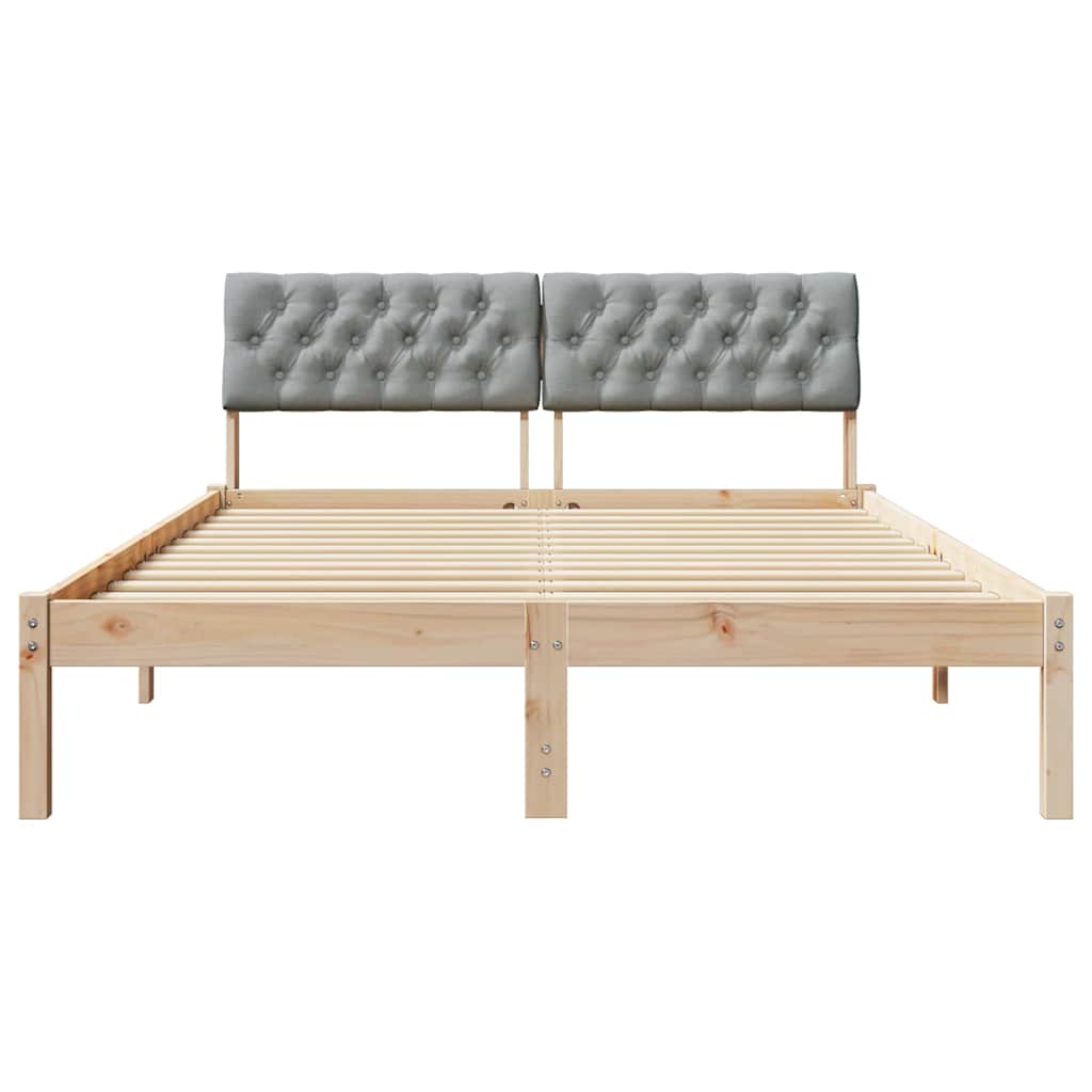 Sengestel Brun og lys grå 160 x 200 cm Massivt fyrretræ