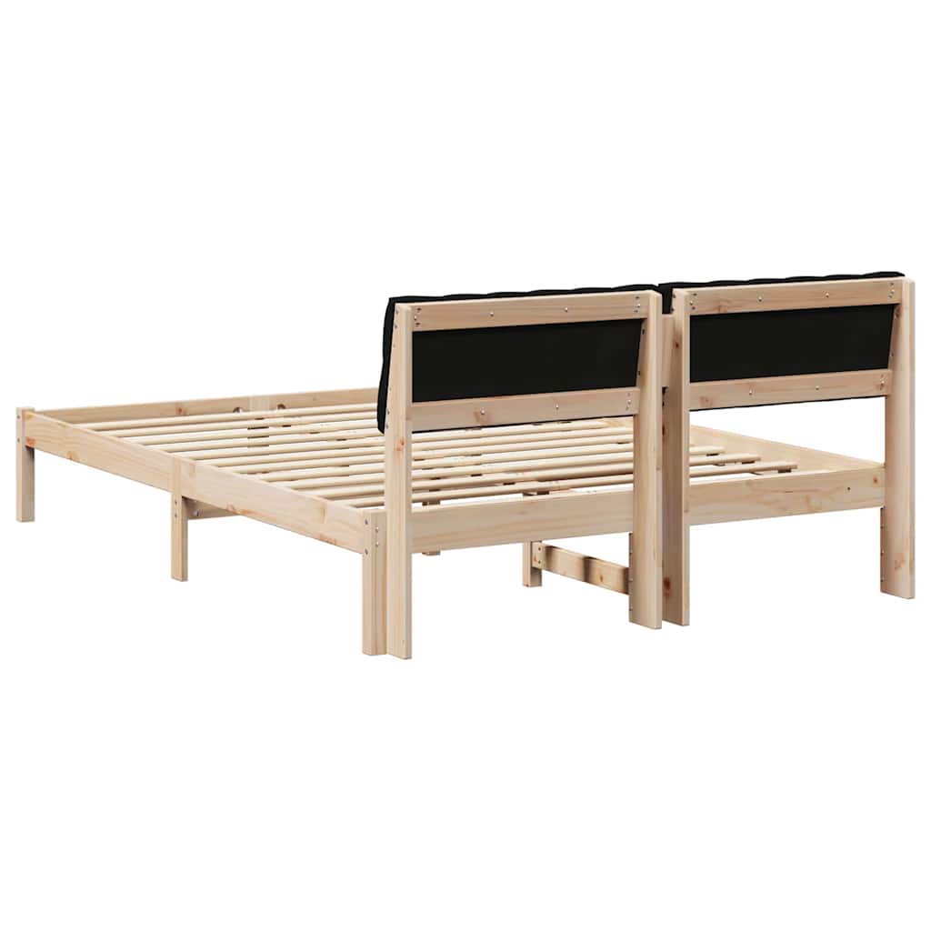 Sengestel Brun og sort 160 x 200 cm Massivt fyrretræ