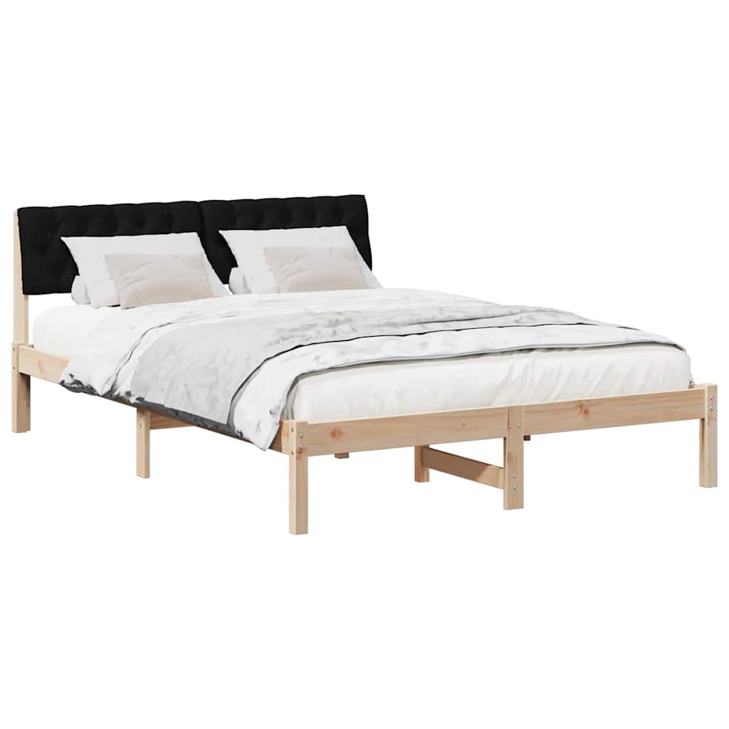 Sengestel Brun og sort 160 x 200 cm Massivt fyrretræ
