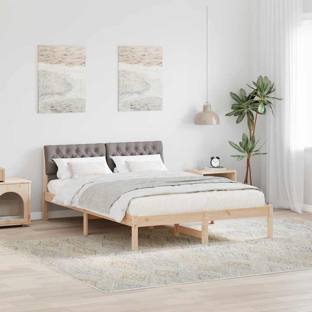 Sengestel Brun og taupe 160 x 200 cm Massivt fyrretræ
