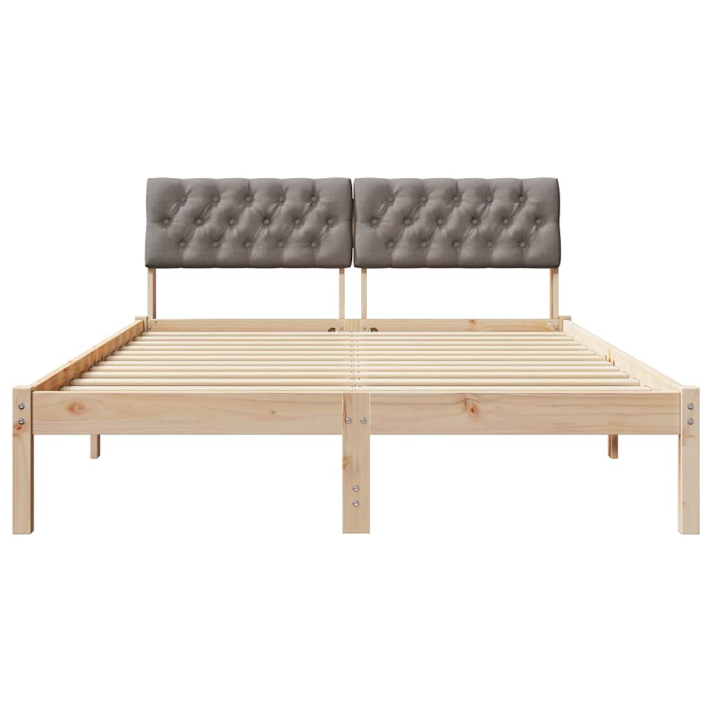 Sengestel Brun og taupe 150 x 200 cm Massivt fyrretræ