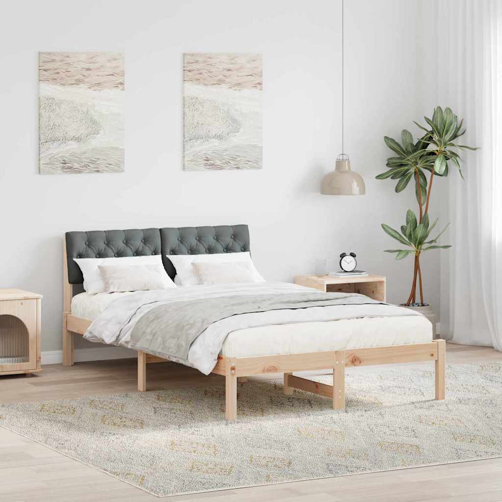 Sengestel brun og mørkegrå 120 x 200 cm Massivt fyrretræ