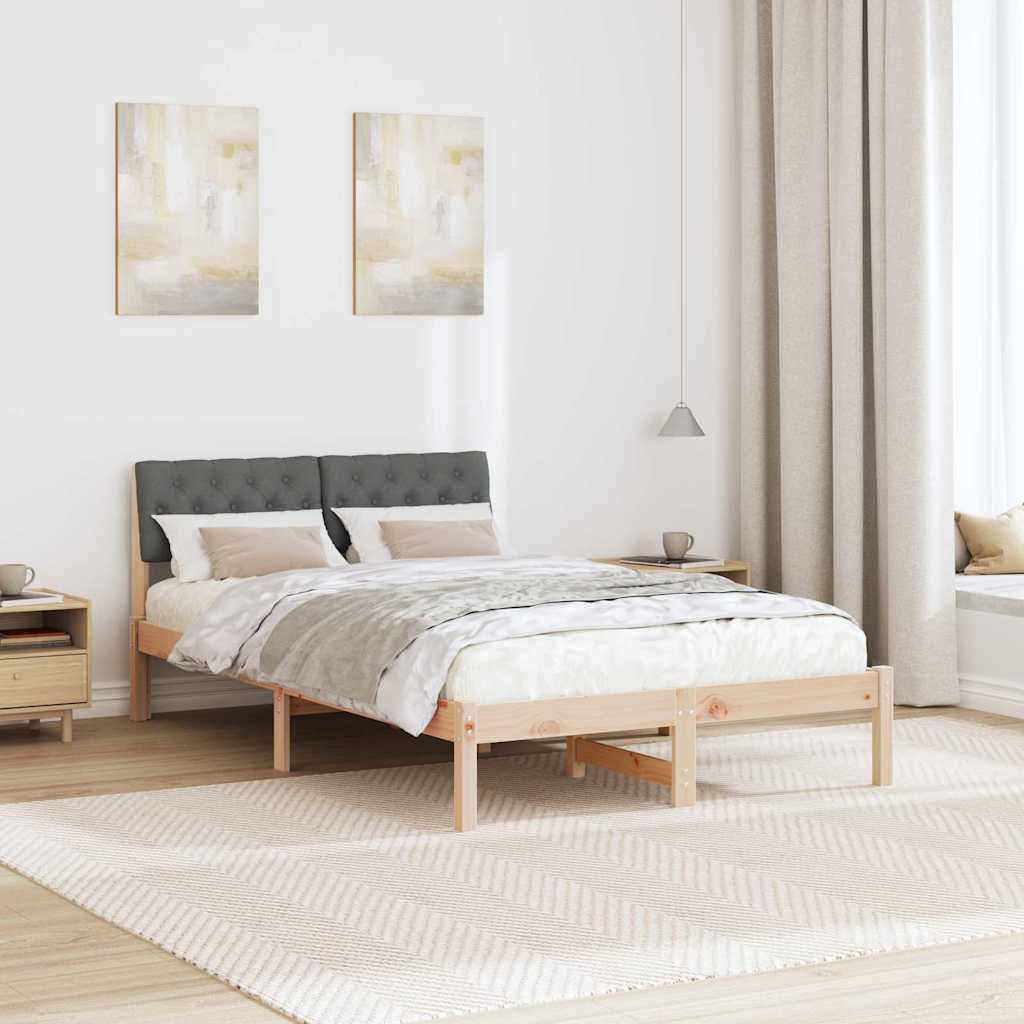 Sengestel brun og mørkegrå 120 x 200 cm Massivt fyrretræ