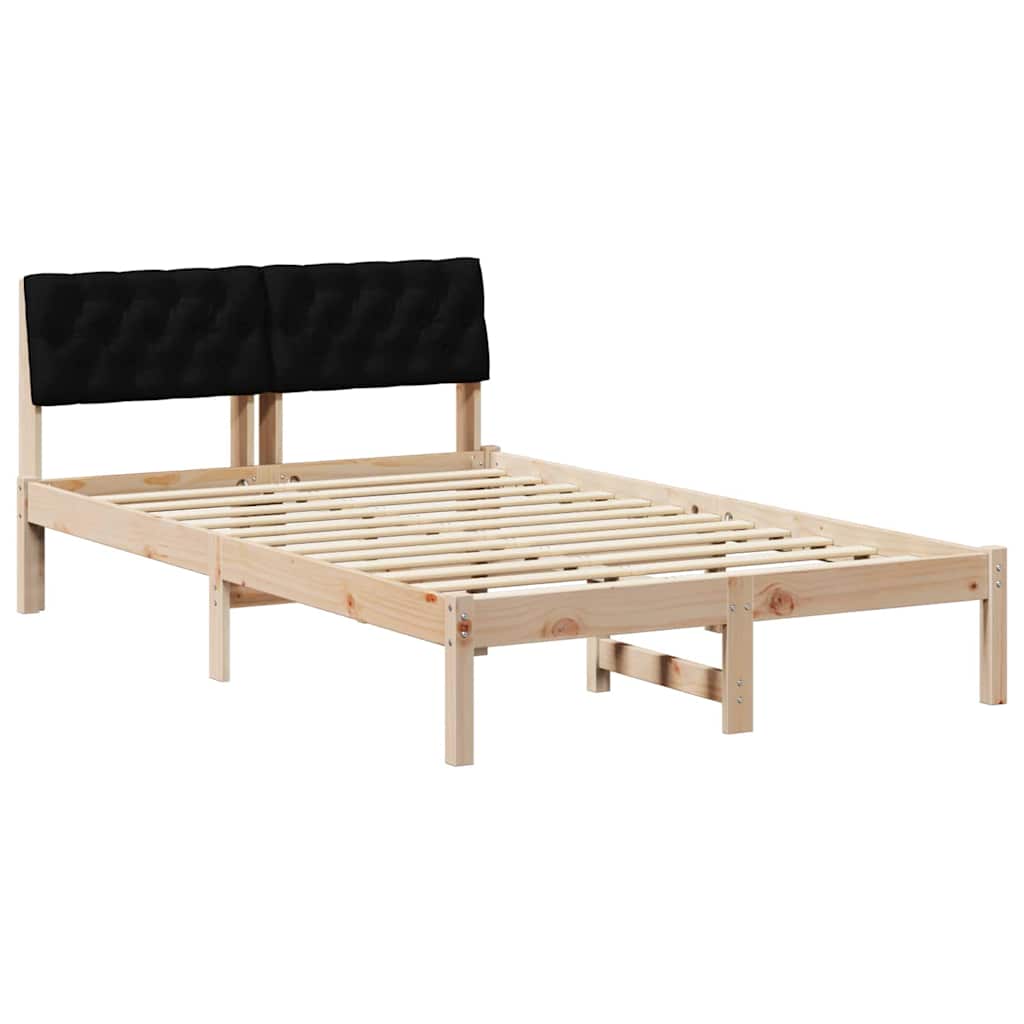 Sengestel Brun og sort 120 x 200 cm Massivt fyrretræ