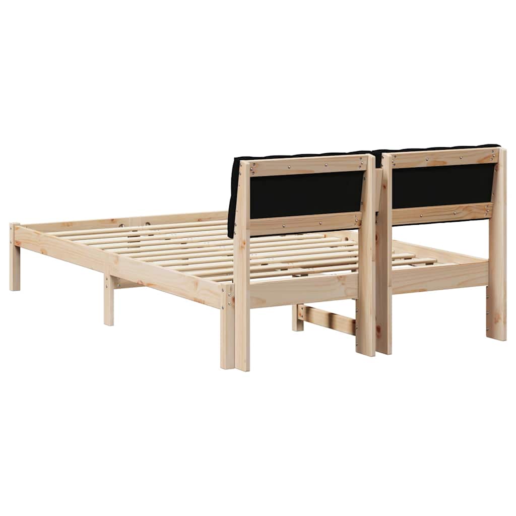 Sengestel Brun og sort 120 x 200 cm Massivt fyrretræ