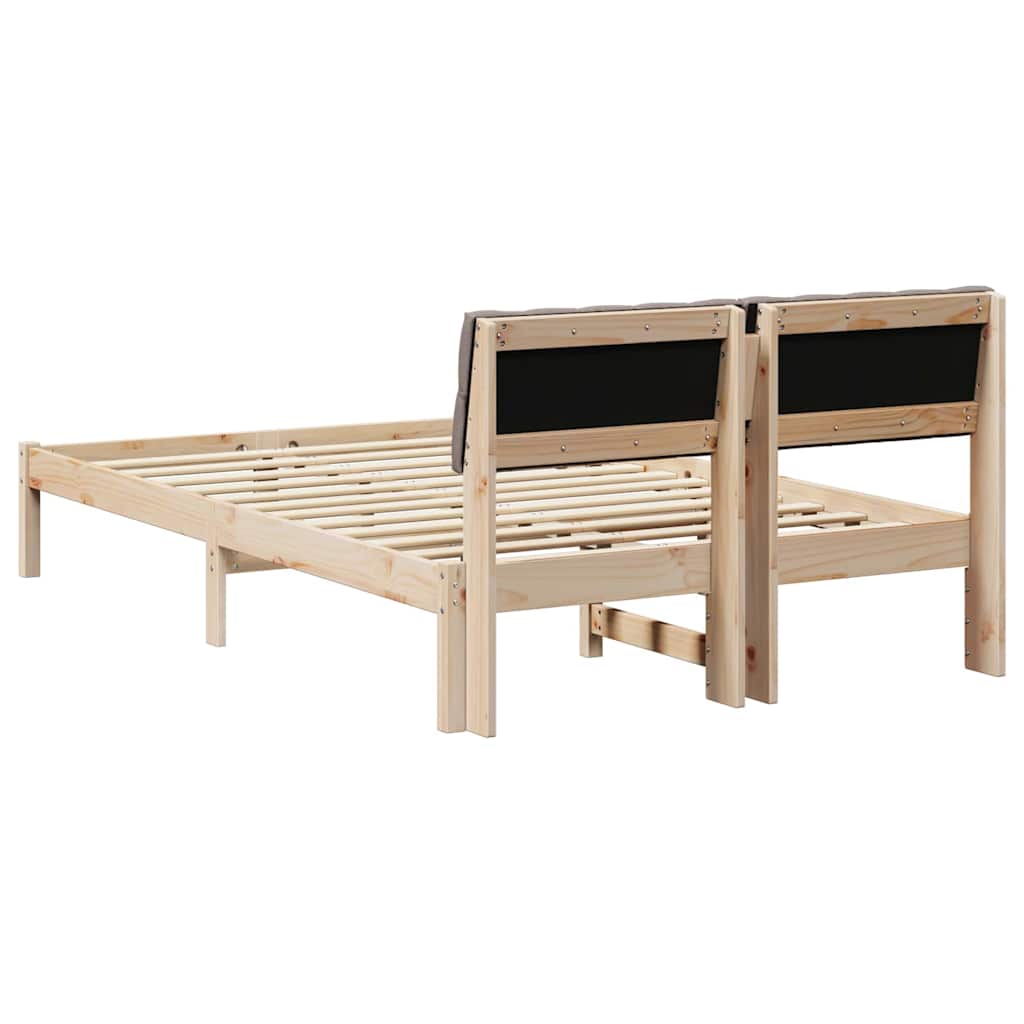 Sengestel Brun og taupe 120 x 200 cm Massivt fyrretræ