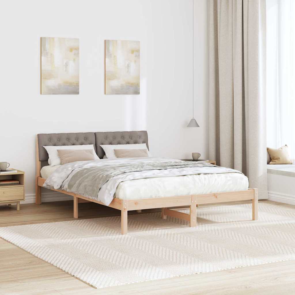 Sengestel Brun og taupe 140 x 190 cm Massivt fyrretræ