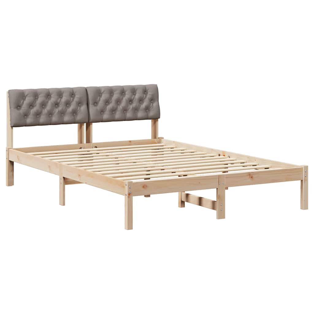 Sengestel Brun og taupe 140 x 190 cm Massivt fyrretræ
