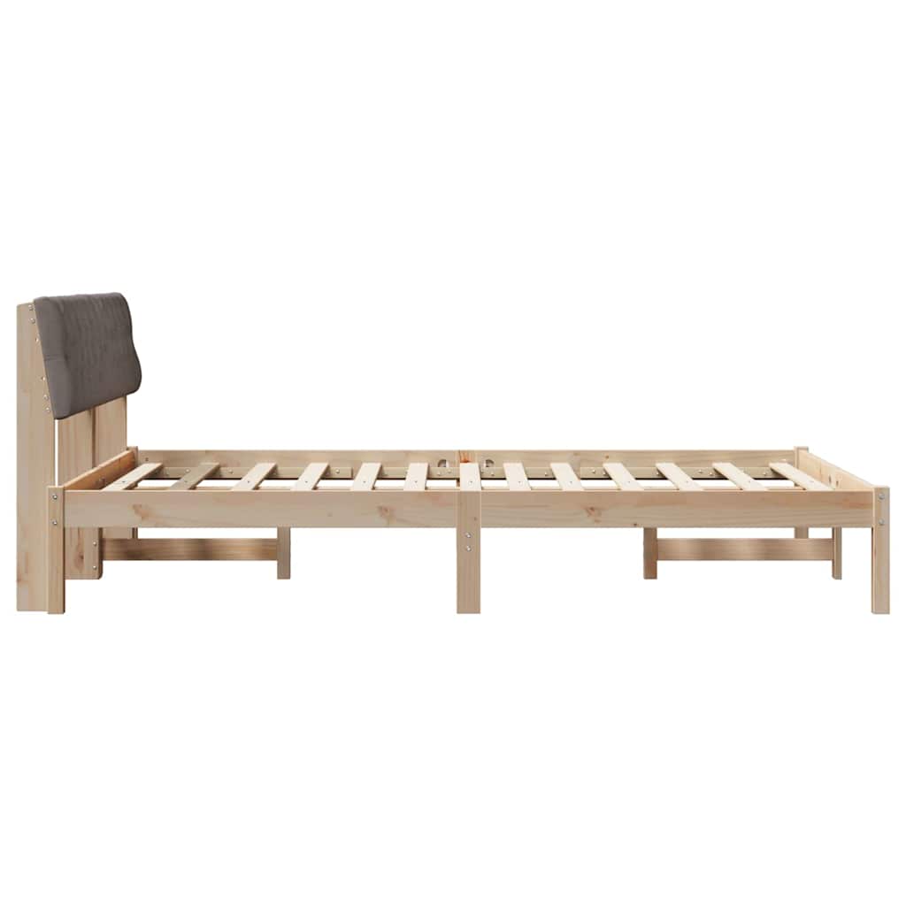 Sengestel Brun og taupe 140 x 190 cm Massivt fyrretræ